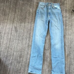Mother Classic Blue High-Waisted Jeans straight leg